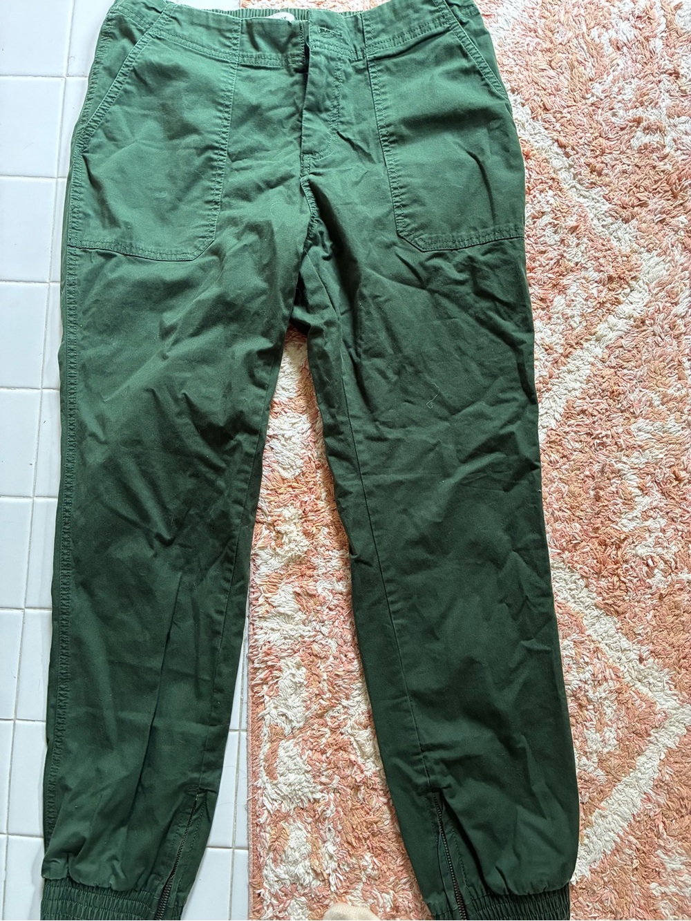 Pact Organic Medium Poplin Green Casual Jogger Pants